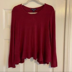 long sleeve open back shirt